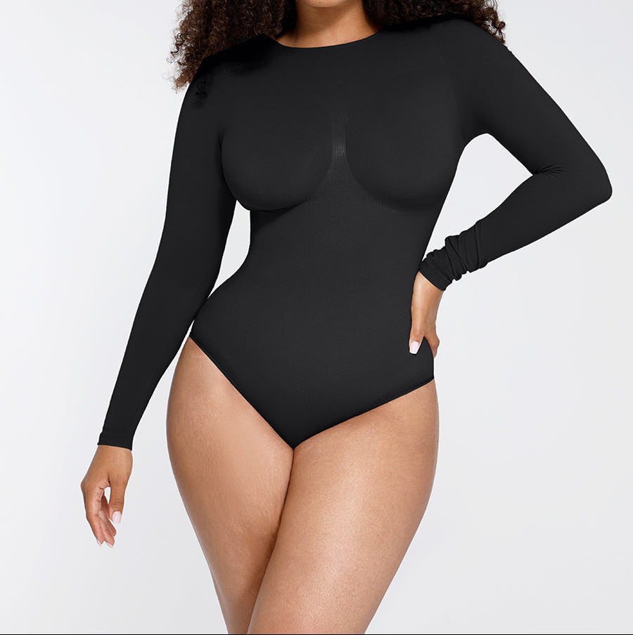 SculpStore Long Sleeve Sculpt Bodysuit | Seamless Tummy Control Thong